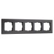 Рамка из стекла на 5 постов Senso черный soft-touch Werkel W0053108