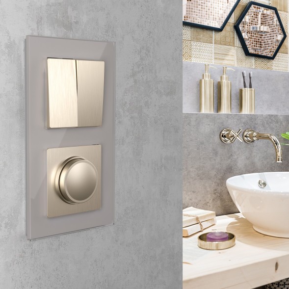 Рамка из стекла на 2 поста Favorit дымчатый Werkel W0021117