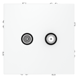 Розетка телевизионная встраиваемая VOLTUM S70 оконечная TV+SAT, (белый матовый)