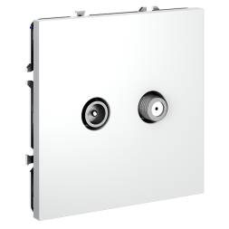 Розетка телевизионная встраиваемая VOLTUM S70 оконечная TV+SAT, (белый матовый)