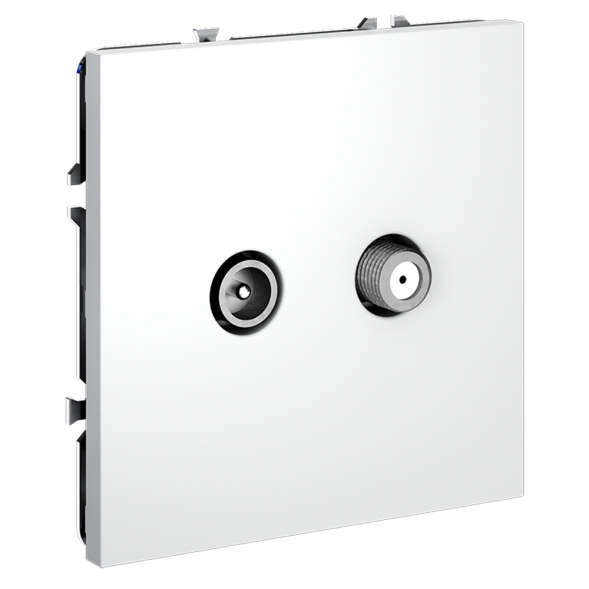 Розетка телевизионная встраиваемая VOLTUM S70 оконечная TV+SAT, (белый матовый)