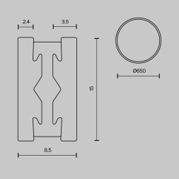 Шинопровод накладной/подвесной Technical TRX154-R-D650-PT