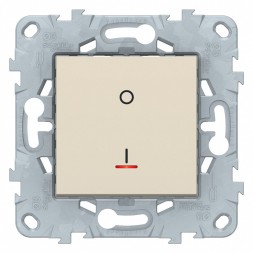 Выключатель Schneider Electric Unica Studio Бежевый двухполюсный, 1-кл., с индик., сх. 2а, 16 AX, 250 В NU526244S