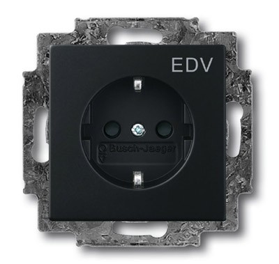 Розетка ABB Future чёрный бархат SCHUKO 16А 250В с маркировкой EDV 2CKA002013A5332 20 EUCKS/DV-885