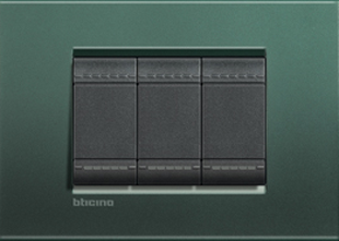 Рамка Bticino LivingLight Квадрат Зеленый шелк двухмодульная LNA4802PK