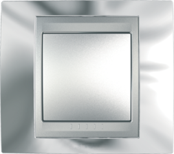 Рамка Schneider Electric Unica Top Хром / Алюминий 1 пост MGU66.002.010