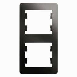 Рамка Schneider Electric Glossa Антрацит 2 поста вертикальная GSL000706