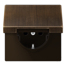 Розетка Jung LS серия Антик с заземлением с откидной крышкой Jung 16А/250В ME1520KLAT