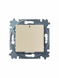 Переключатель ABB Levit ориентационная слоновая кость / белый одноклавишный с подсветкой 2CHH590646A6017 3559H-A06446 17W