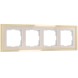 Рамка из металла на 4 поста Baguette айвори/латунь W0042851