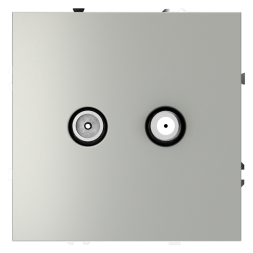 Розетка телевизионная встраиваемая VOLTUM S70 оконечная TV+SAT, (сталь)