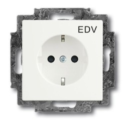 Розетка ABB белый бархат SCHUKO 16А 250В с маркировкой EDV 2CKA002013A5327 20 EUCKS/DV-884