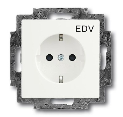 Розетка ABB белый бархат SCHUKO 16А 250В с маркировкой EDV 2CKA002013A5327 20 EUCKS/DV-884