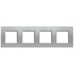 Рамка Bticino LivingLight Квадрат Алюминий 2+2+2+2 модуля LNA4802M4TE