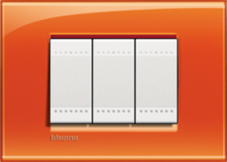 Рамка Bticino LivingLight Квадрат Оранжевый двухмодульная LNA4802OD