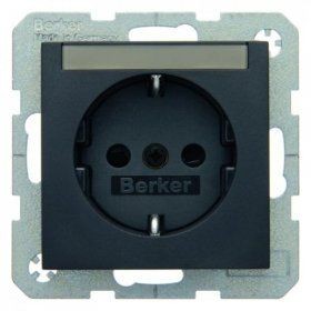 Штепсельная розетка Berker R.1 антрацит, матовый SCHUKO с полем для надписей 41491606