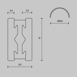 Шинопровод накладной/подвесной Technical TRX154-SR-D650-B