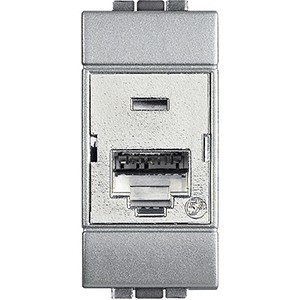 Розетка RJ45 Bticino LivingLight Air Алюминий STP, cat6, IDC110 NT4262C6S