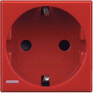 Розетка Bticino Axolute 2К+З, 10/16 А 250 В с боковыми заземляющими контактами Schuko, с экранированными контактами, немецкий стандарт H4141R