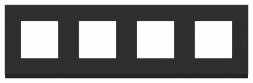 Рамка Schneider Electric Unica Pure Каучук / Антрацит 4 поста NU600882