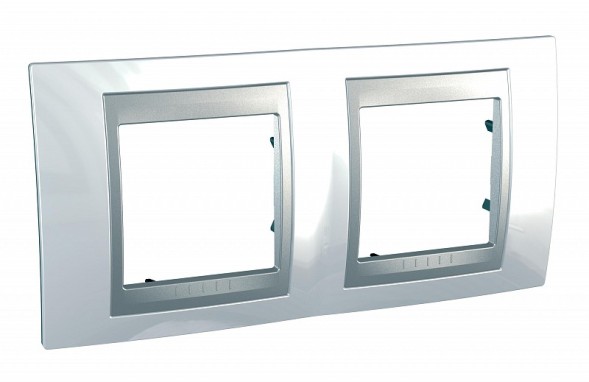 Рамка Schneider Electric Unica Top Нордик / Алюминий 2 поста MGU66.004.092