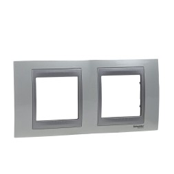 Рамка Schneider Electric Unica Top Нордик / Алюминий 2 поста MGU66.004.092