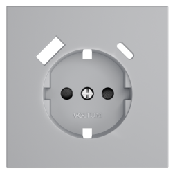 Накладка для розетки с заземлением и защитными шторками, с USB A+C, S70 (серый)