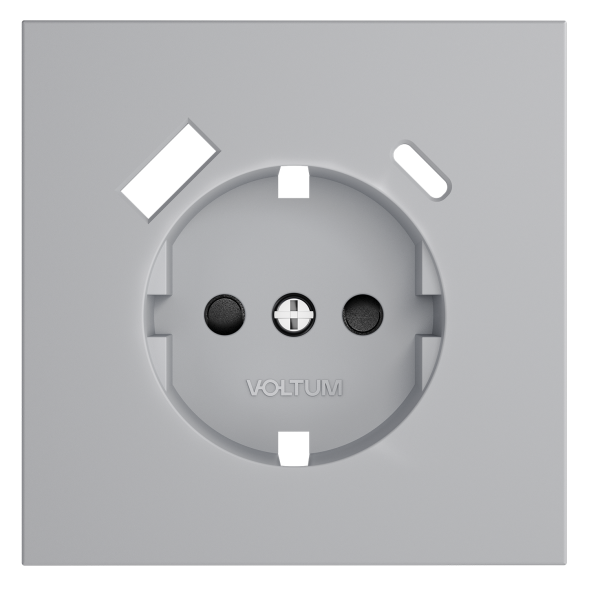 Накладка для розетки с заземлением и защитными шторками, с USB A+C, S70 (серый)