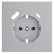 Накладка для розетки с заземлением и защитными шторками, с USB A+C, S70 (серый)