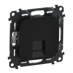 Информационная розетка Legrand Valena ALLURE Антрацит 1очная RJ45 Кат. 5е UTP. С лицевой панелью 753950