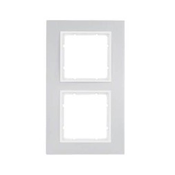 Рамка Berker B.7 Полярная белизна алюминий 2 поста вертикальная 10126914