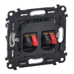 Аудиорозетка Legrand Valena IN'MATIC с пружинными зажимами. Двойная 753078