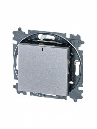 Переключатель ABB Levit ориентационная серебро / дымчатый чёрный одноклавишный с подсветкой 2CHH590646A6070 3559H-A06446 70W