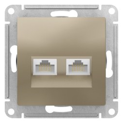 РОЗЕТКА двойная компьютерная RJ45+RJ45, кат. 5е, механизм, ШАМПАНЬ Schneider Electric Art Gallery GAL000585