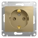 Розетка с заземлением со шторками, 16А, механизм Schneider Electric Glossa Титан GSL000445
