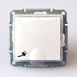 Розетка Schneider Electric Sedna белый с\з с\ш с крышкой IP44 SDN3100321