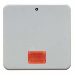 Клавиша Berker IP44 полярная белизна с красной линзой и надписью "0" с блеском Влагозащищенный скрытый монтаж 155809