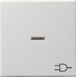 Клавиша Gira Белый глянец с подсветкой и символом &quot;розетка&quot; 020903