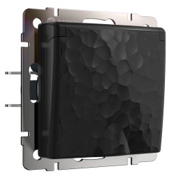 Розетка влагозащ. с зазем. с защит. крышкой и шторками (Hammar черный) W1271208