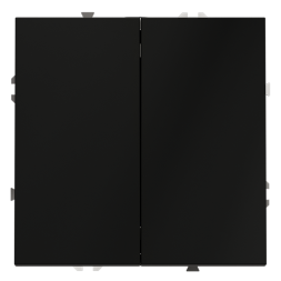 Выключатель встраиваемый VOLTUM S70 двухклавишный 10А, (черный матовый)