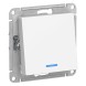 Одноклавишный переключатель Schneider Electric Atlasdesign Белый с подсветкой, сх.6а, 10АХ, механизм ATN000163