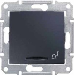 Кнопочный выключатель Schneider Electric Sedna графит &quot;звонок&quot; подсветкой SDN1600470