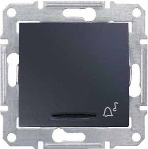 Кнопочный выключатель Schneider Electric Sedna графит &quot;звонок&quot; подсветкой SDN1600470