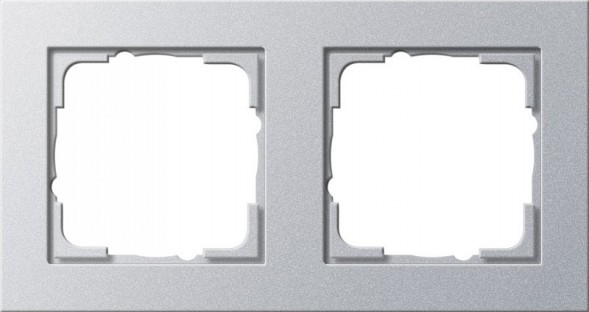 Рамка Gira E2 Алюминий 2-постовая 021225