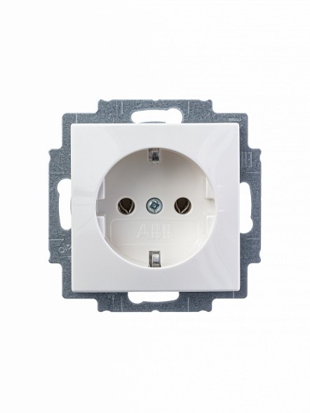 Розетка ABB Basic 55 альпийский белый SCHUKO 16А 250В 2CKA002011A3855 20 EUC-94-507