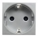 Розетка ABB Zenit серебристый SCHUKO с заземлением со шторками 16А / 250В 2CLA228800N1301 N2288 PL