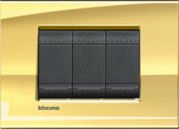 Рамка Bticino LivingLight Квадрат Золото двухмодульная LNA4802OA