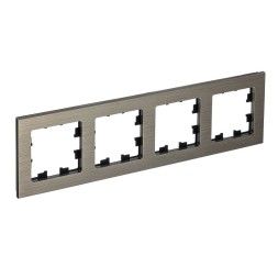 Рамка Schneider Electric Atlasdesign четверная Nature латунь металл ATN312204