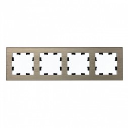 Рамка Schneider Electric Atlasdesign четверная Nature латунь металл ATN312204