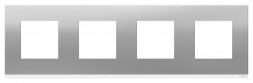 Рамка Schneider Electric Unica Pure Алюминий матовый / Белый 4 поста NU600880
